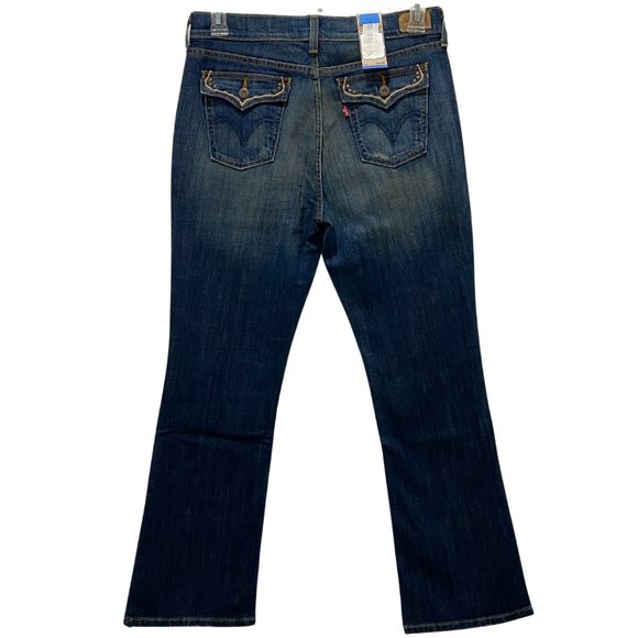 Vintage Levis 515 Boot Cut Womens Jeans Button Flap Pockets Dark Wash Sz 10M NWT - Picture 4 of 12